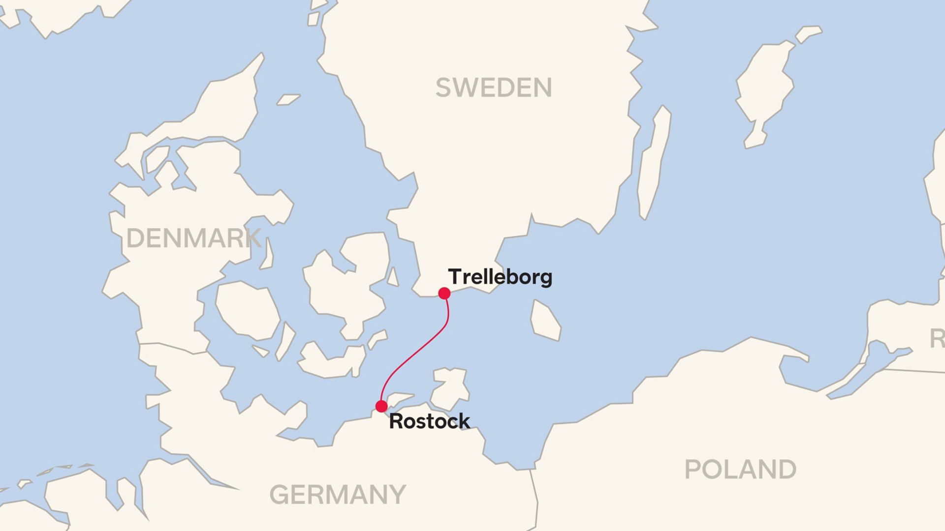 Routemap Rostock – Trelleborg
